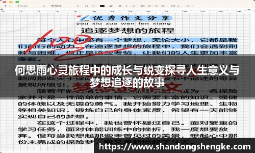 多宝官方网站何思雨心灵旅程中的成长与蜕变探寻人生意义与梦想追逐的故事