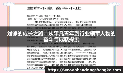 多宝官方网站刘铮的成长之路：从平凡青年到行业领军人物的奋斗与成就探索